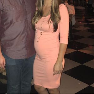 Fitted Pink Maternity Dress